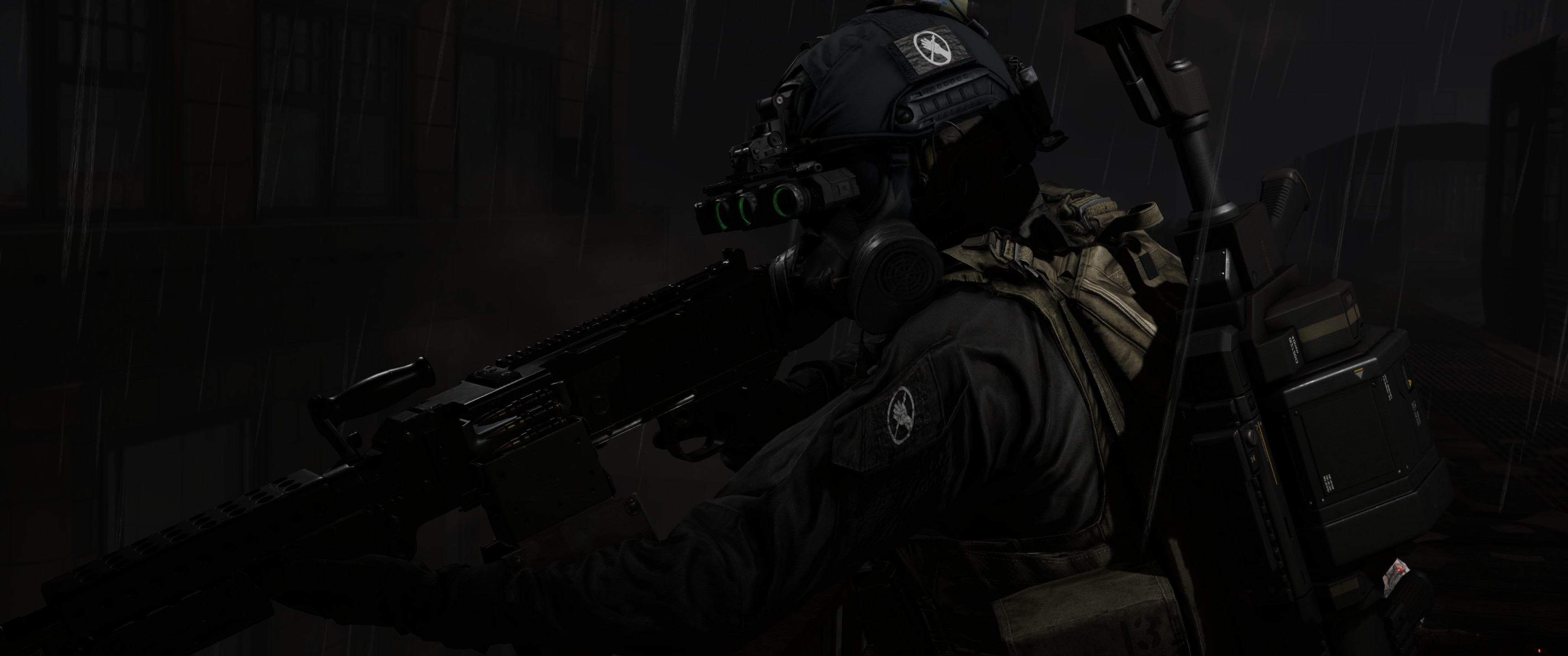 Tactical operator with night vision